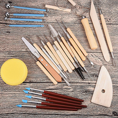 Wooden Handle Pottery Tools Sets TOOL-BC0008-11-1
