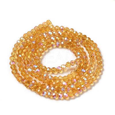 Electroplate Transparent Glass Beads Strands EGLA-A035-T3mm-L17-1