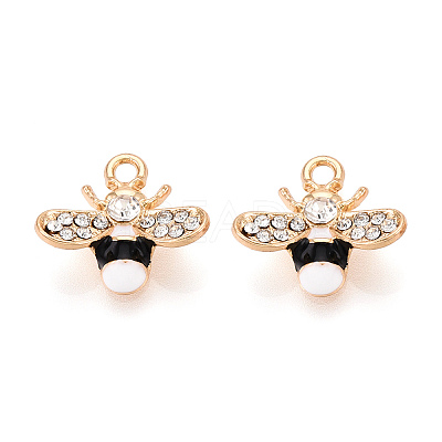 Alloy Rhinestone and Enamel Pendants PALLOY-T092-41G-01-1