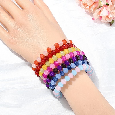 600Pcs 24 Colors Baking Paint Imitation Jade Glass Bead Strands DGLA-YW0001-29-1