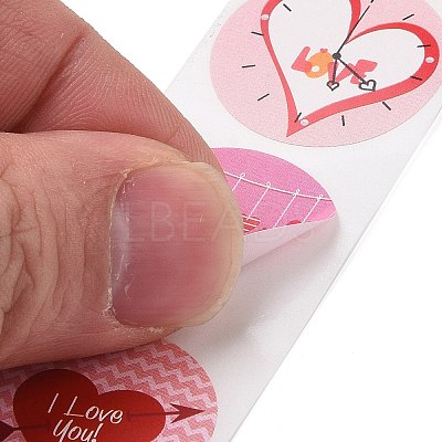 Valentine's Day Round Paper Stickers X-DIY-I107-03A-1