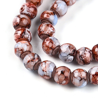 Baking Paint Glass Beads Strands DGLA-N003-6mm-A03-1