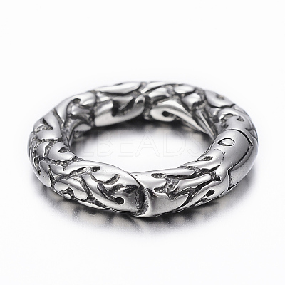 316 Surgical Stainless Steel Textured Spring Gate Rings STAS-K153-A-59AS-1