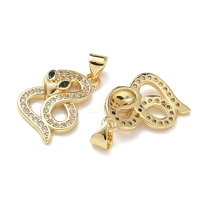 Brass Micro Pave Cubic Zirconia Pendants KK-L243-29G-07-1