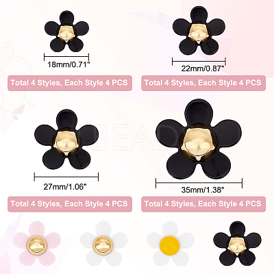 64Pcs 16 Style Acrylic Cabochons SACR-PH0002-15-1