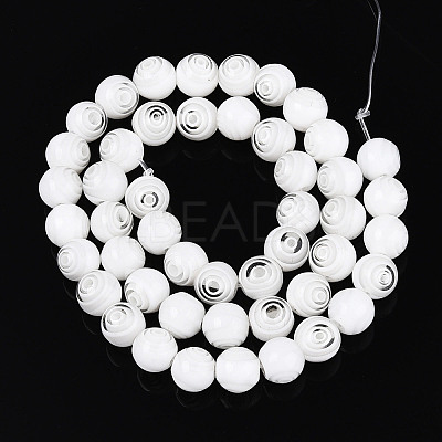 Handmade Millefiori Glass Round Beads Strands LK-R004-93E-1