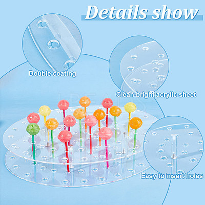 Oval Acrylic Lollipop Display Risers ODIS-WH0038-58-1