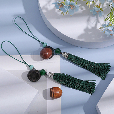 Sandalwood Acorn Pendants Decorations HJEW-WH0039-30-1