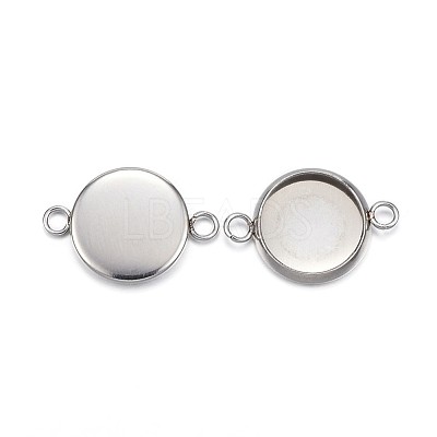 Tarnish Resistant 304 Stainless Steel Cabochon Connector Settings STAS-G127-14-10mm-P-1