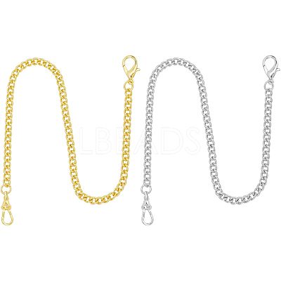 2Pcs 2 Style Iron Clip Pocket Watch Chain DIY-UN0003-62-1