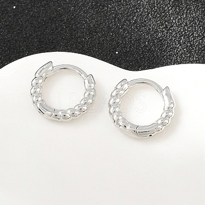 Brass Huggie Hoop Earrings KK-CBA8324-18E-P-1