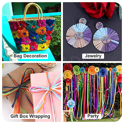 10 Rolls 10 Colors Raffia Natural Rope OCOR-TA0002-25-1