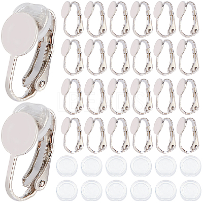 20Pcs Brass Clip on Earring Findings KK-SP0001-22P-1
