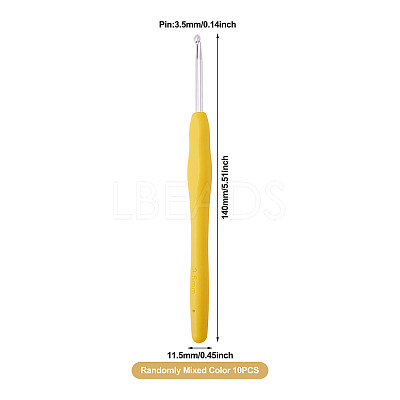 TPR Handle Aluminum Crochet Hook Needles TOOL-TA0001-13D-1