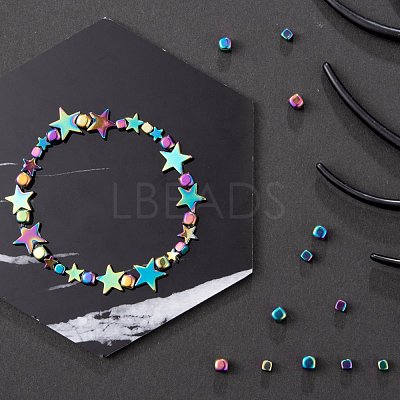 4 Strands 2 Sizes Electroplate Non-magnetic Synthetic Hematite Beads Strands G-LS0001-70-1