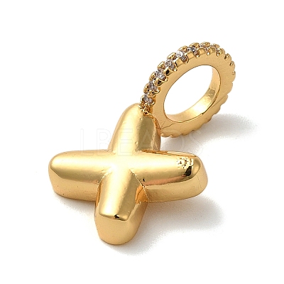 Brass Micro Pave Cubic Zirconia Pendants KK-K345-13X-G-1