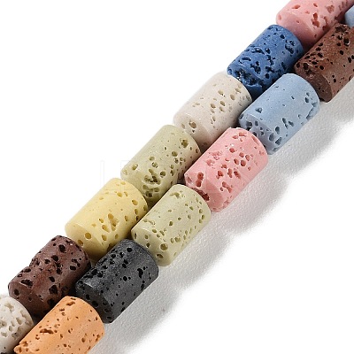 Synthetic Lava Rock Dyed Beads Strands G-H311-04-07-1