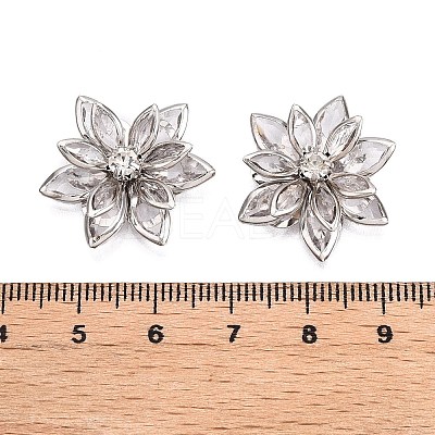 Acrylic Rhinestone Flower Flat Back Cabochons RSB027-06-1