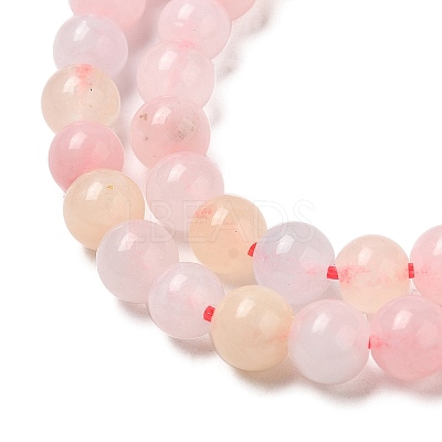 Natural White Jade Imitation Morganite Beads Strands G-I299-F14-8mm-01-1