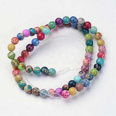 Natural Imperial Jasper Beads Strands G-I122-6mm-14-1