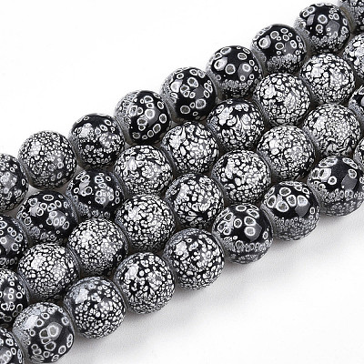 Transparent Baking Paint Glass Beads Strands DGLA-N009-10mm-10-1