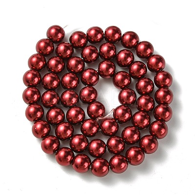 Eco-Friendly Dyed Glass Pearl Round Beads Strands HY-A008-8mm-RB038-1