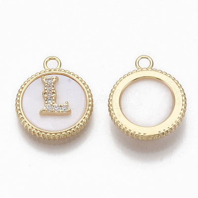 Brass Micro Pave Cubic Zirconia Pendants KK-T062-04L-NF-1