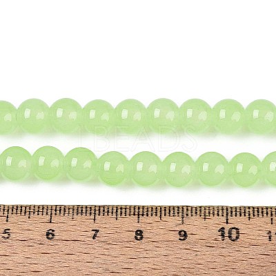 Baking Paint Imitation Jade Glass Round Bead Strands X1-DGLA-Q021-8mm-08-1
