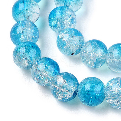 Transparent Crackle Baking Paint Glass Beads Strands DGLA-T003-01C-05-1