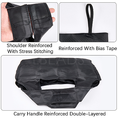 5Pcs 5 Colors Reusable Polyester Supermarket Shopping Tote Bags ABAG-CN0001-49-1