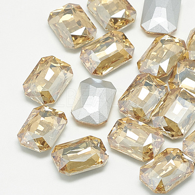 Pointed Back Glass Rhinestone Cabochons RGLA-T079-8x10mm-06-1
