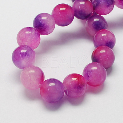 Two Tone Natural White Jade Bead Strands G-R165-8mm-10-1