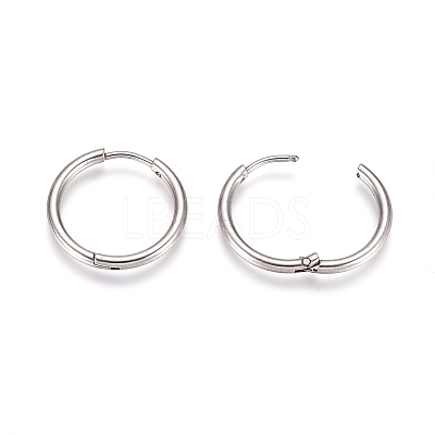 Tarnish Resistant 304 Stainless Steel Huggie Hoop Earrings EJEW-G272-02-16mm-P-1