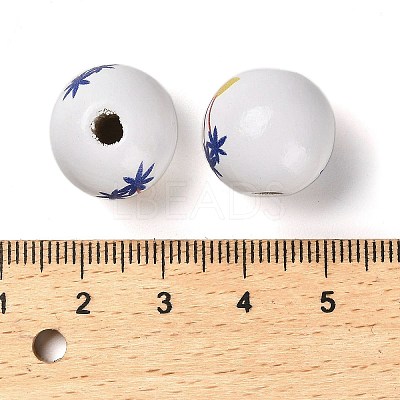 Natural Wood European Beads WOOD-S059-01G-1