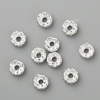 Brass Crystal Rhinestone Spacer Beads X-RB-A006-6MM-S-1