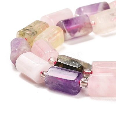 Natural Rose Quartz & Amethyst & Prehnite & Yellow Quartz Beads Strands G-G068-A22-01-1