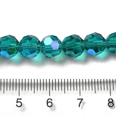Electroplate Transparent Glass Beads Strands X-EGLA-A035-T8mm-L12-1