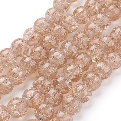 Crackle Glass Beads Strands X-CCG-Q001-10mm-07-1