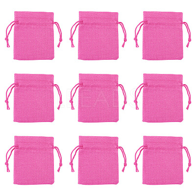 20Pcs Rectangle Polyester Imitation Burlap Packing Pouches Drawstring Bags ABAG-TA0001-95E-1