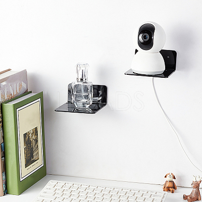 Acrylic Wall-Mounted Adhesive Camera Display Shelf with Iron Screw ODIS-WH0002-86A-1