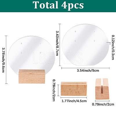 4 Bags Round Acrylic Couple Earring Display Stands EDIS-SC0001-17A-1