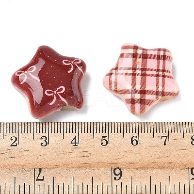 Printed Opaque Acrylic Beads OACR-I027-02-1
