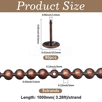 5Bags Flower Iron Decoration Strip FIND-GF0008-41B-R-1