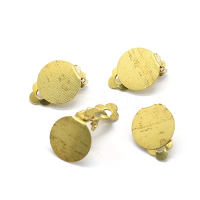 Brass Clip-on Earrings Findings KK-L184-21C-1