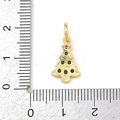 Christmas Brass Micro Pave Cubic Zirconia Pendants KK-K411-02G-1