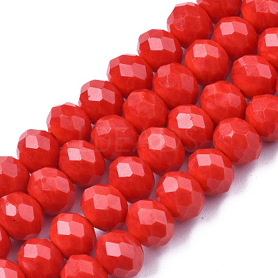Opaque Solid Color Glass Beads Strands EGLA-A034-P8mm-D22-1
