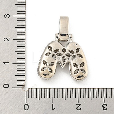 Brass Micro Pave Clear Cubic Zirconia Pendants KK-B099-01P-M-1