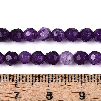 Dyed Natural White Jade Beads Strands X-G-T139-4mm-60-13-1