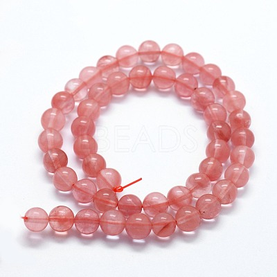 Cherry Quartz Glass Beads Strands G-I199-28-10mm-1