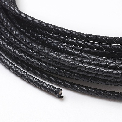 Braided Leather Cord with Core WL-F009-B02-4mm-1